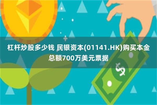 杠杆炒股多少钱 民银资本(01141.HK)购买本金总额700万美元票据