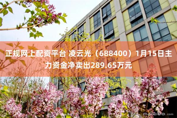 正规网上配资平台 凌云光（688400）1月15日主力资金净卖出289.65万元