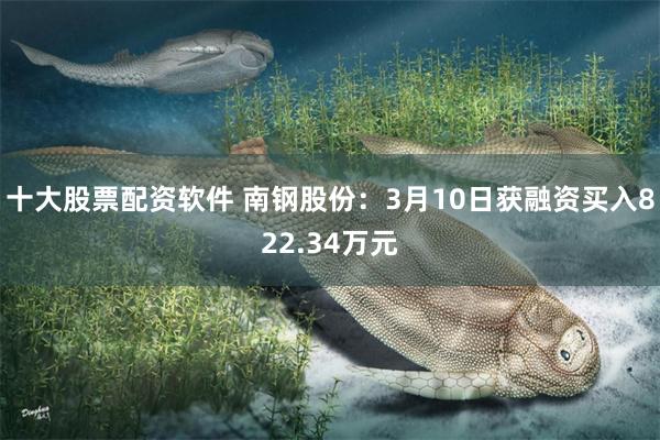 十大股票配资软件 南钢股份：3月10日获融资买入822.34万元